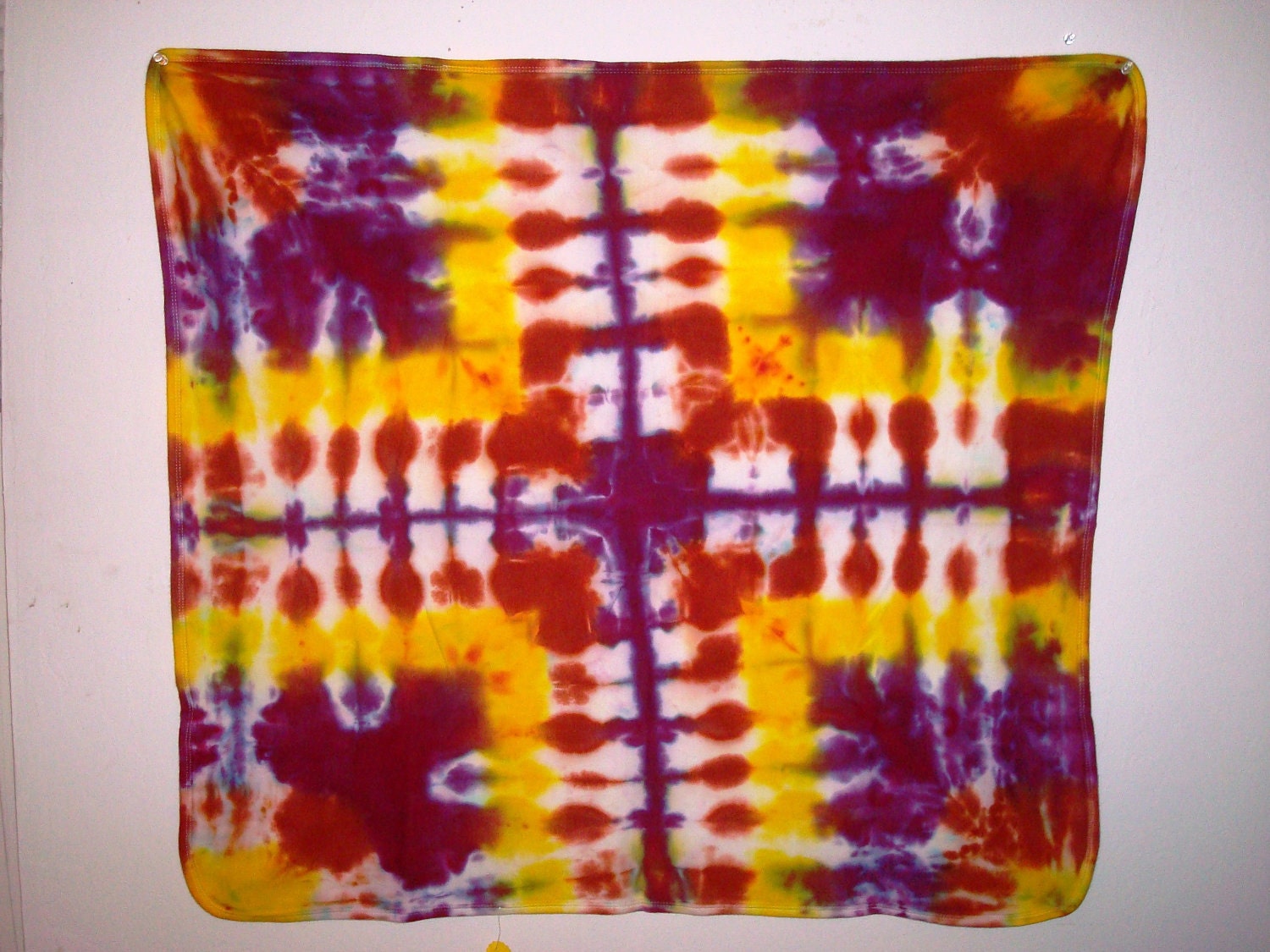 cotton jersey receiving blanket 30"x30" (red, purple, yellow)