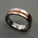 Titanium and Wood wedding ring -- Rosewood Pinstripe
