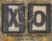 Alphabet Wall Hanging Frame PRINTABLE WALL LETTERS for Home Decor Word Art Scrapbooking Print Large File Wall Lettering Font a03
