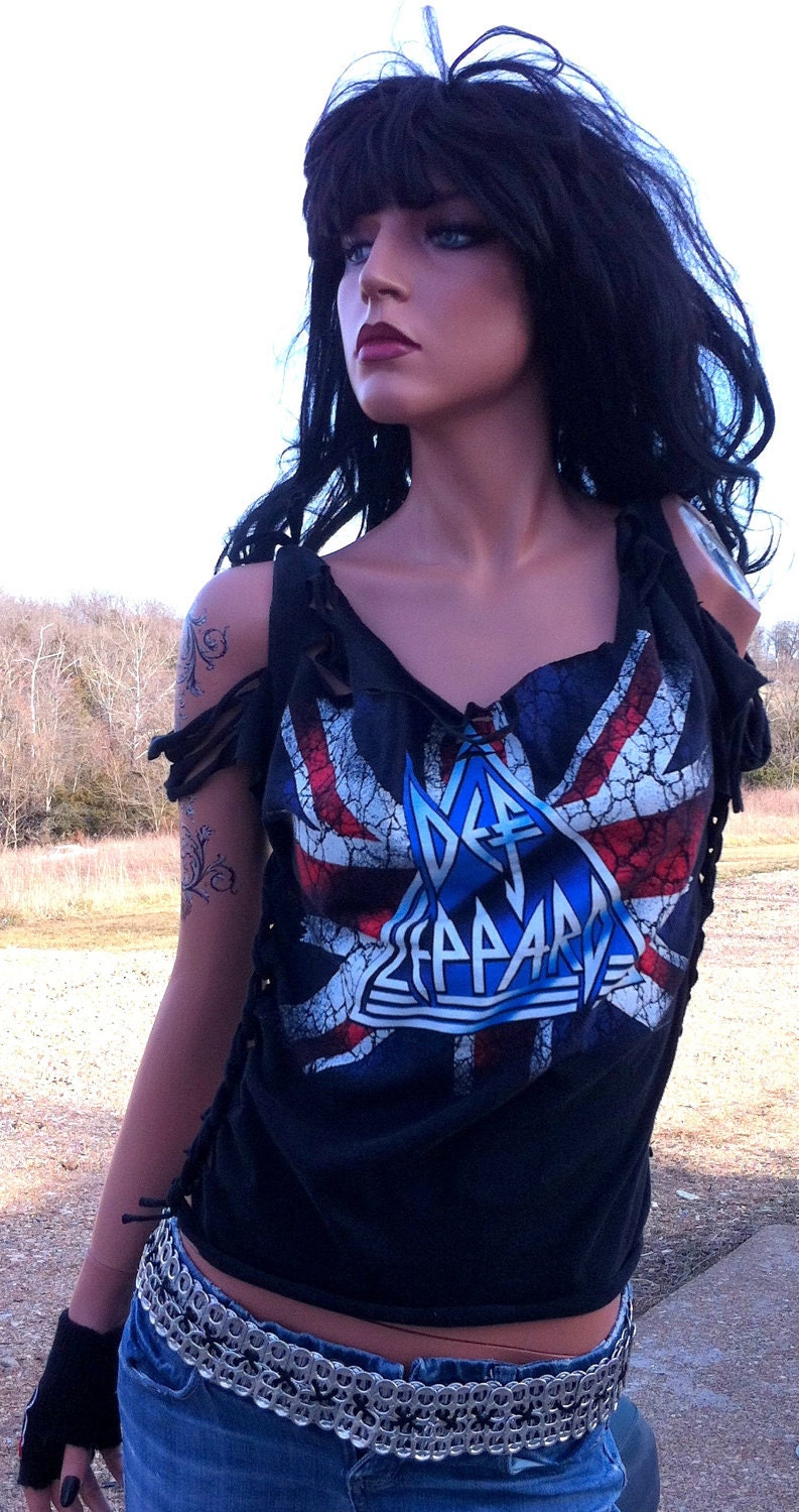 Black Def Leppard Shredded Band Shirt