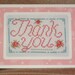 Thank You Handmade Completed Counted Cross Stitch Greeting Card