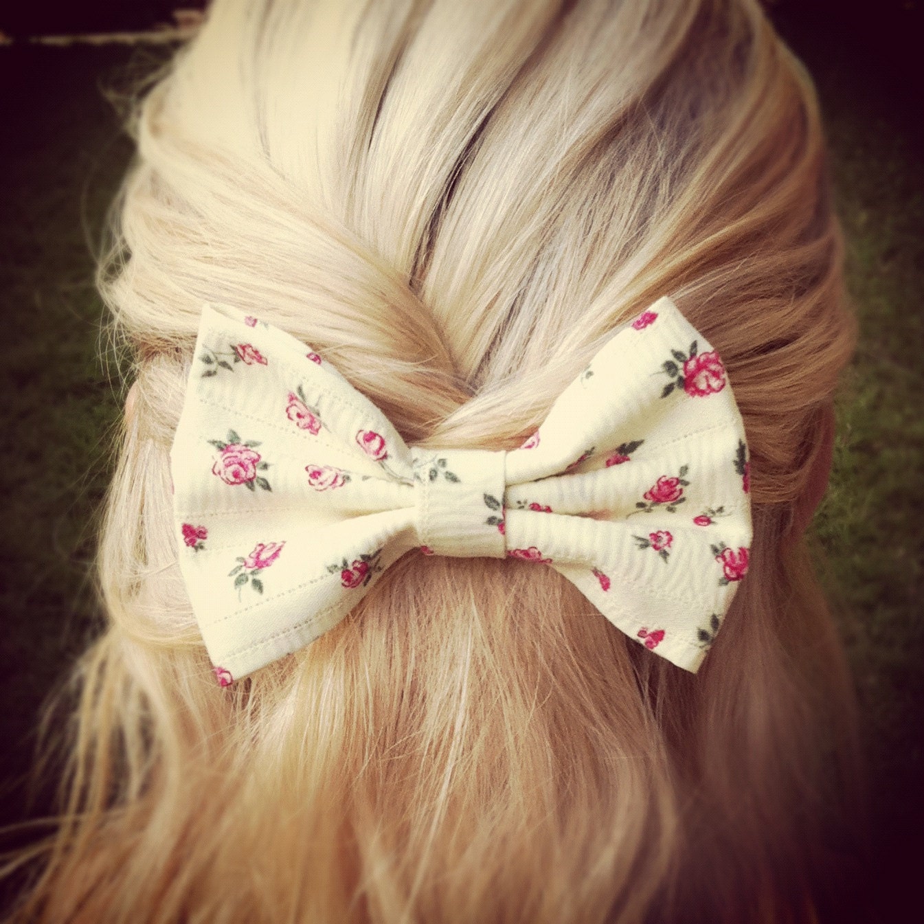 THE LAST ONE  floral hair bow - Banana yellow