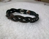 Leather mystery braid 3/8" bracelet - Men