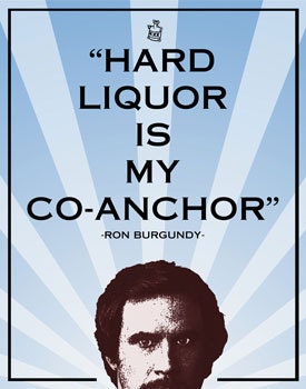 Ron Burgundy- 11x14 - anchorman, humor, funny, retro, movie, poster
