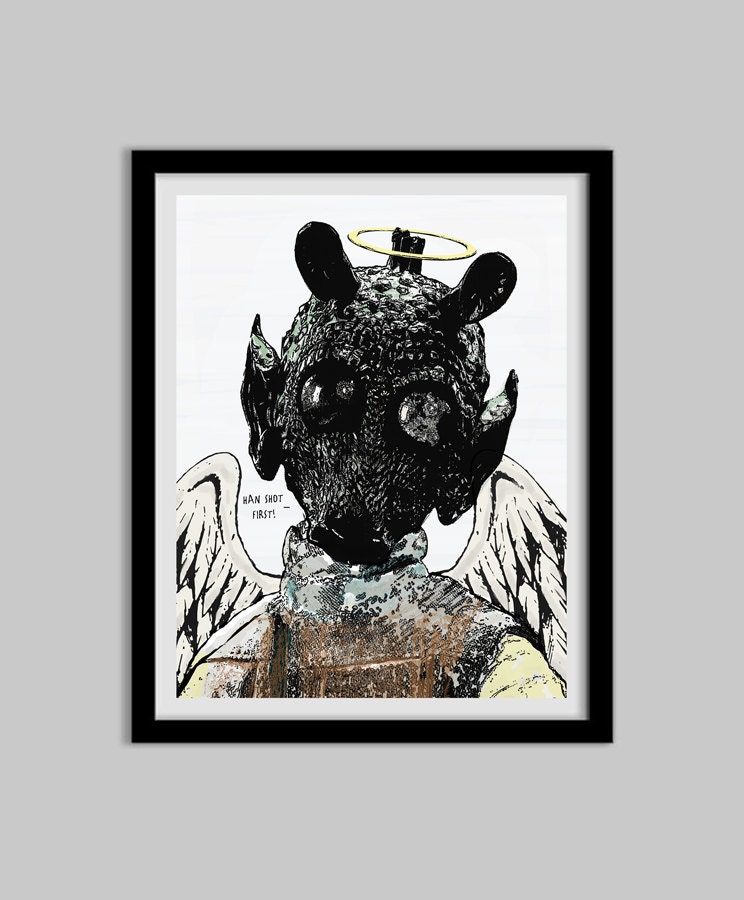 Star Wars - Han Shot First - Greedo - 11x14 - star wars, han solo, greedo, geek, geekery