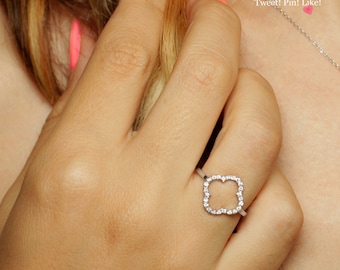 Diamond Clover Ring 14K gold