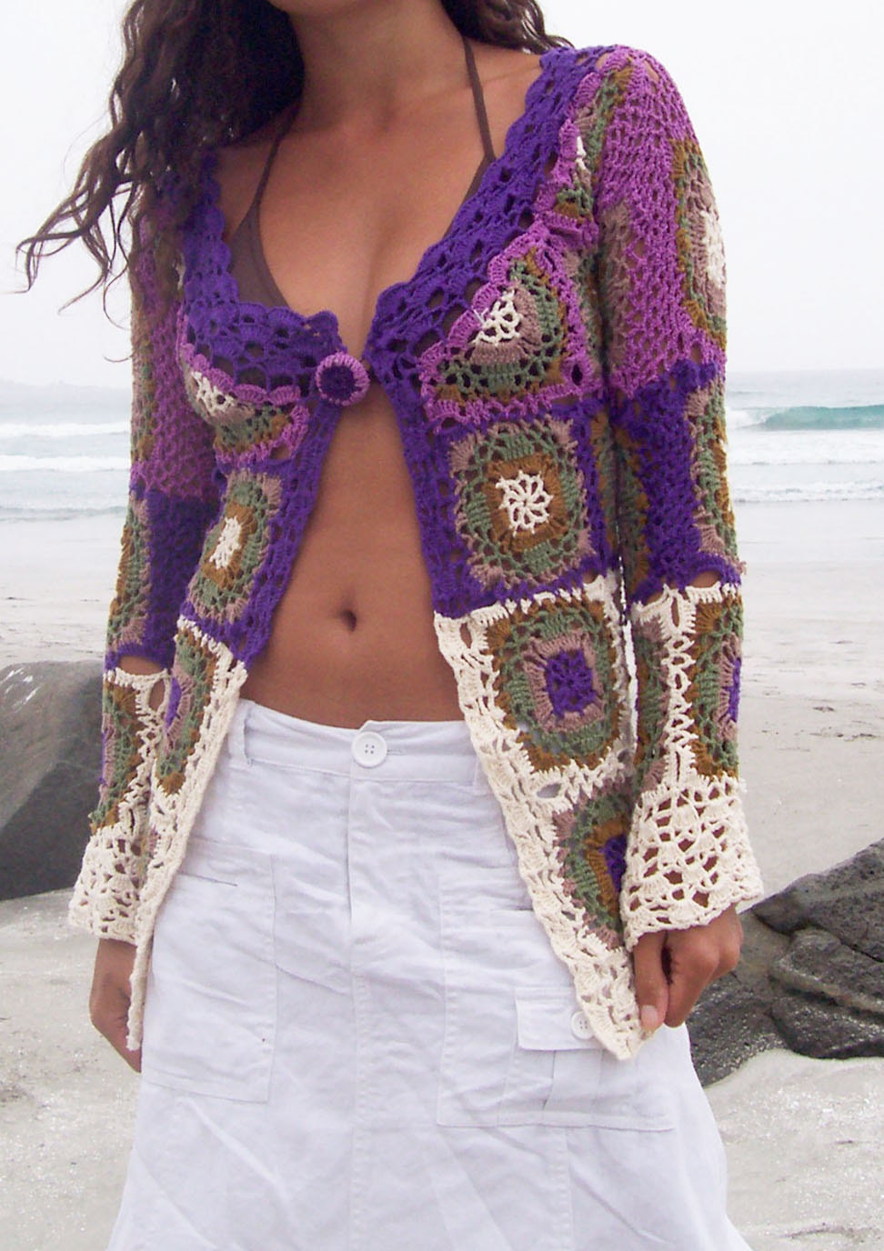 Hippie Long Sweater crocheted