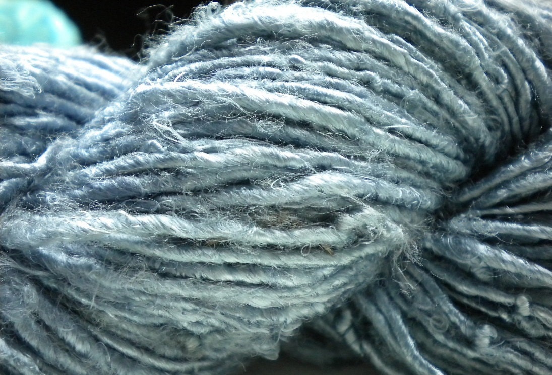 Banana silk yarn, art silk yarn, vegan, steel blue, grey, gray
