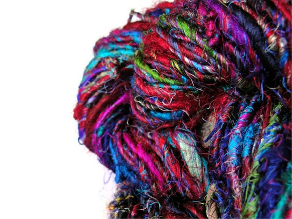 Recycled Sari Silk Yarn Multicolored