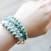 TINNLILY Blue Golden Flecks Braided Bracelet