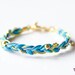 TINNLILY Blue Golden Flecks Braided Bracelet