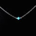 Minimalist Custom Birthstone Necklace in Sterling Silver - Turquoise For December