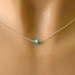 Minimalist Custom Birthstone Necklace in Sterling Silver - Turquoise For December