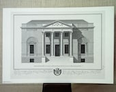 vintage lithograph /  Roman architecture / rendering print