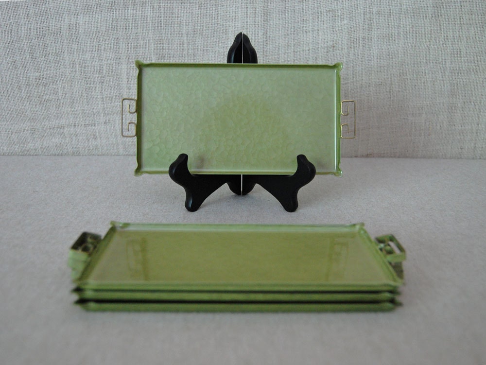 SALE  -  vintage set of 4 horderve or appetizer mini trays