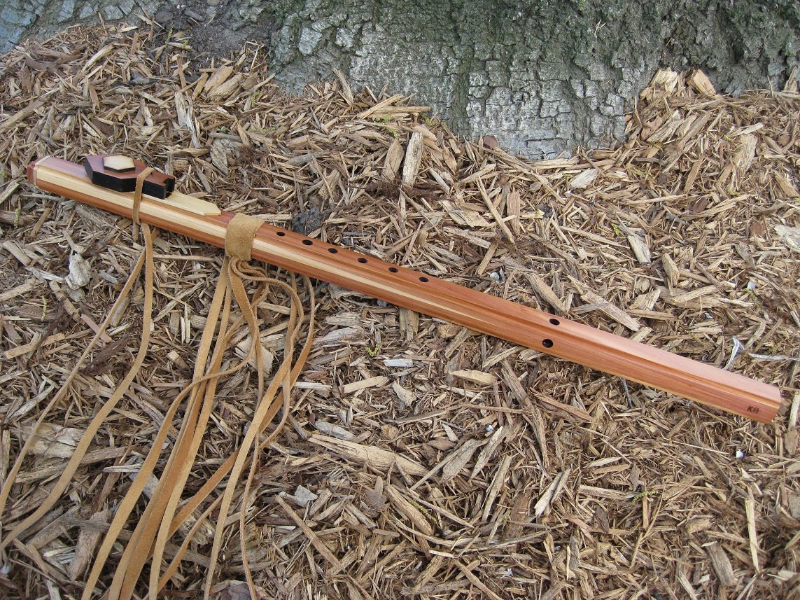 Native American Style Flute made from Cedar & Poplar wood key "A"