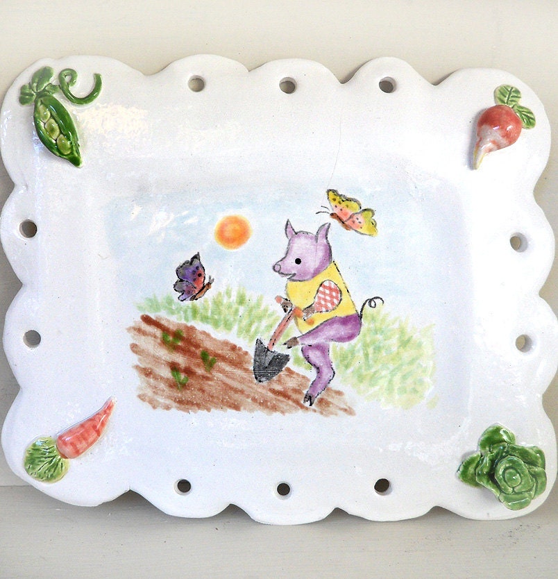 Scalloped Edge Porcelain Plate - Handbuilt and Painted
