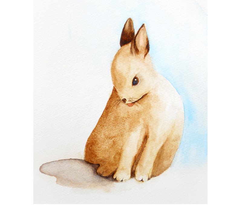 Baby Bunny - Children's Art - Original Watercolor Painting