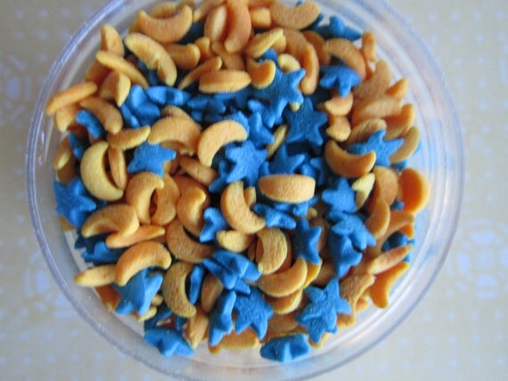 4 oz Blue Star Yellow Moon Candy Confetti Quin Cupcake Sprinkles Il_570xn