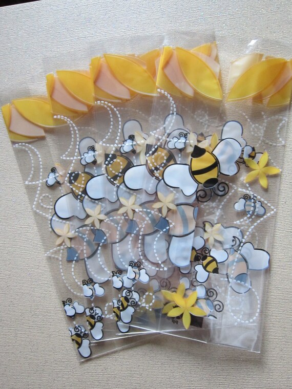 30 Black & Yellow Bee Cello Party Favor Bags Il_570xn