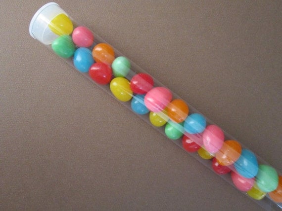 10 - 1 x 8 Round Clear Plastic Large Gumball Candy Favor Tube with Cap ( SET OF 10 ) Il_570xn
