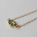 Peridot Green Crystal Gold Necklace, Tiny Solitaire - Libra, August Birthstone - Bridesmaids Set - Swarovski