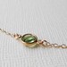 Peridot Green Crystal Gold Necklace, Tiny Solitaire - Libra, August Birthstone - Bridesmaids Set - Swarovski