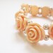 Roses romantic flower bracelet- pale pink color-  nude combo roses beads shabby chic