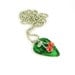 Rockabilly Guitar Pick Necklace Cherries on Green Fender Marble