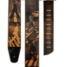 Handmade leather guitar strap - BEATLES ABBEY ROAD