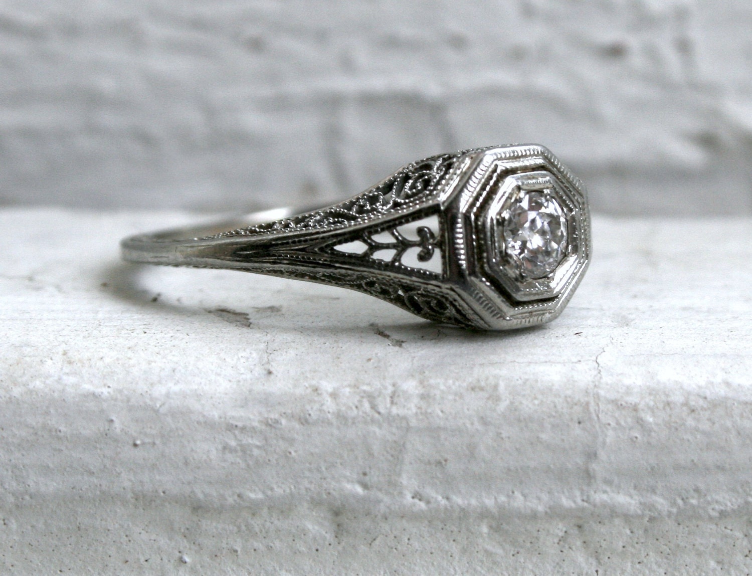 Filigree Engagement Rings White Gold