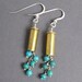 Bullet Casing Earrings - .22 Caliber Casings with Turquoise and Sterling Silver
