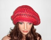 Hand Knitted Hat - Red