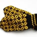 Hand Knitted Mittens - Black and Yellow