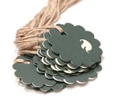 BOGO SALE Gift tag Pine green and Ivory Leave price tags. Set of 15.