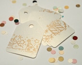 BOGO SALE Holiday tag Golden Party Decoration gift wrap tags. DIY set of 30.