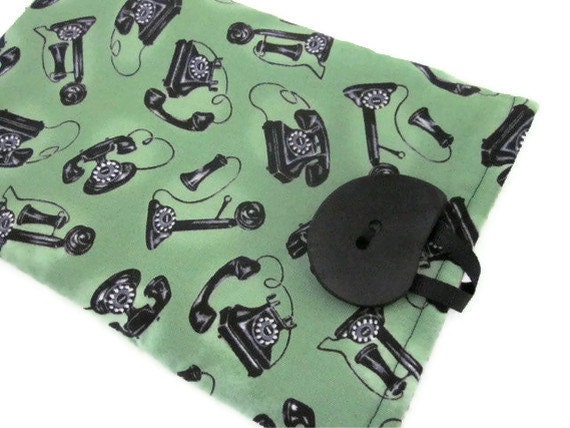 Kindle Case, Nook Sleeve eReader Case Padded Cover, vintage phone