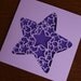 Papercut Christmas Card - Star with stars outlines - Light and Dark purple