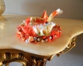 NEW Orange Ikat Print Silk and Swarovski Friendship Bracelet