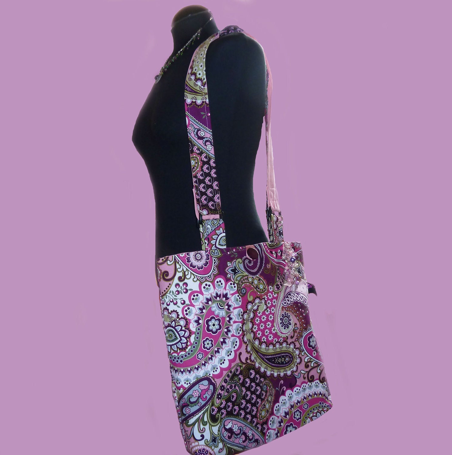 Bright Pink Paisley Shoulder Bag