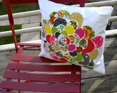 Anthropologie-inspired scrap flower pillow