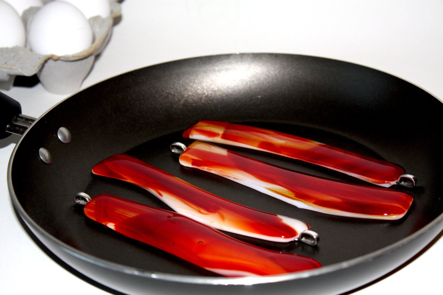 Bacon Ornament, Made of Super-Realistic Fused Glass