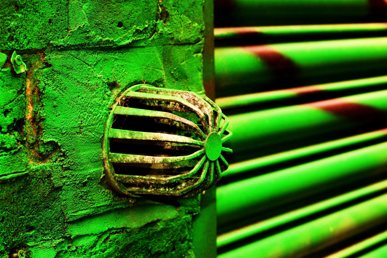 Abstract Photography: Green Wall - Blackall Street, London, England - 8x10 Print