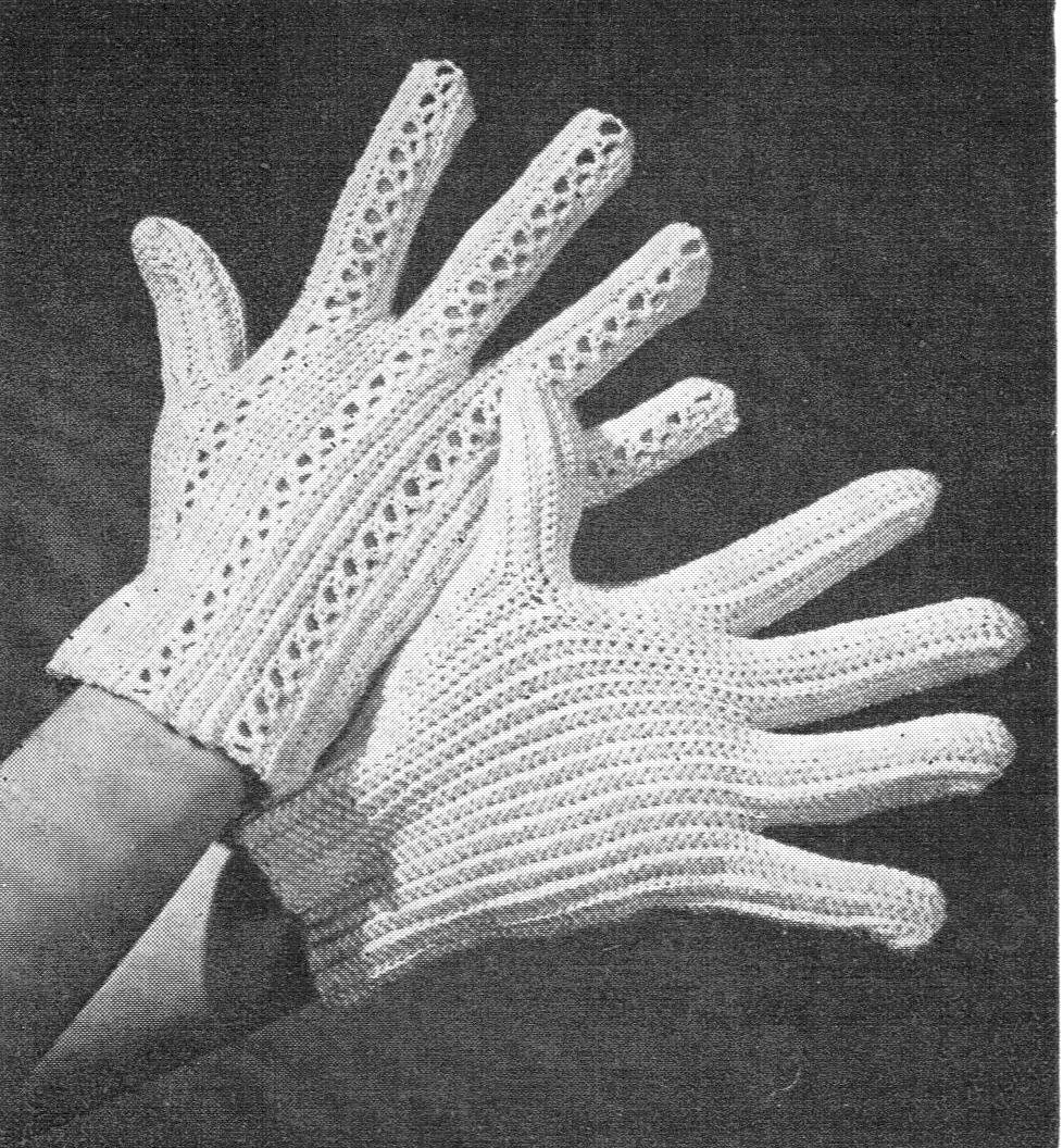 1940s Learn How Daytime Gloves with Decorative Details  - Crochet pattern PDF 2332