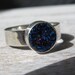 Blue Drusy Ring/Sterling Silver Ring with round blue drusy/druzy stone
