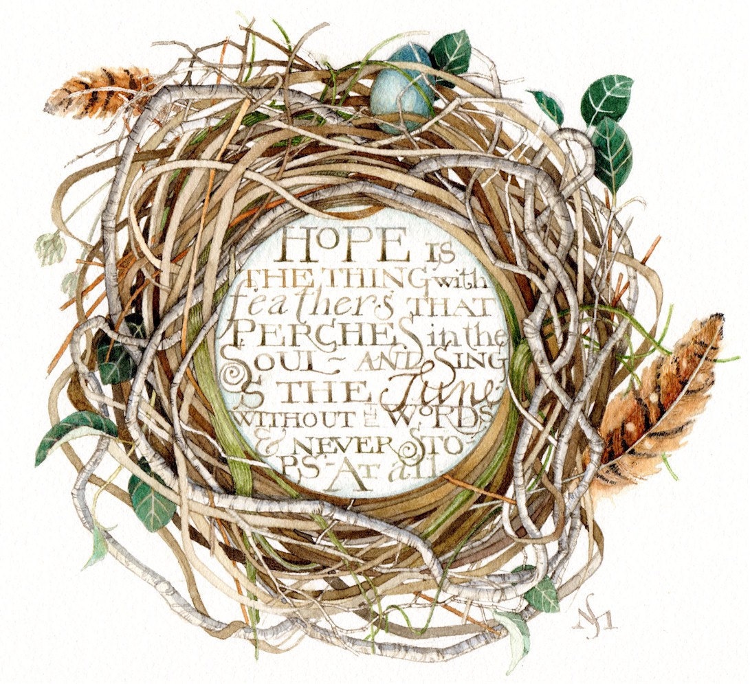 hope nest original watercolor