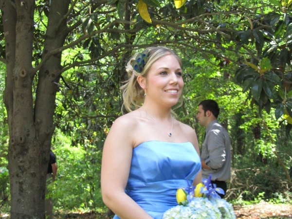 MEGS Peacock Feather Headband, Hair Fascinator