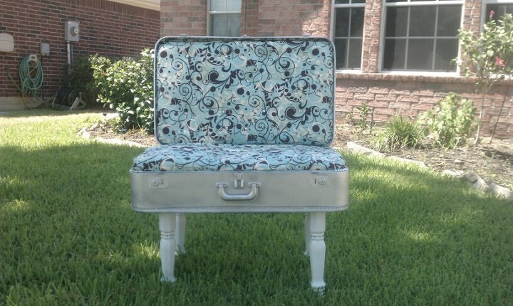 1960's suitcase turned into a chair