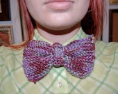 Purple Multi-Colored Knitted Bow-tie