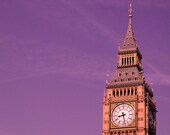 London Photo - Design Architecture Art Photograph - Big Ben Purple Sky - 8x10